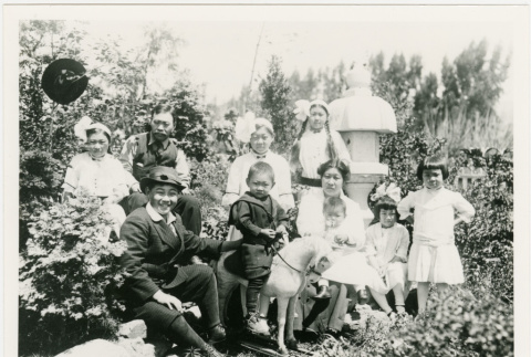 Domoto Family photograph with hobby horse (ddr-densho-329-1105)
