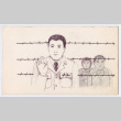 Drawing of three and barbed wire (ddr-densho-1007-378)