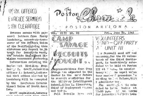 Poston Chronicle Vol. XIII No. 20 (June 25, 1943) (ddr-densho-145-346)