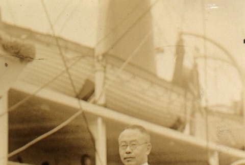 Masanori Katsu boarding a ship (ddr-njpa-4-657)