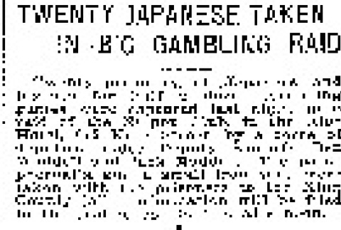 Twenty Japanese Taken in Big Gambling Raid (September 15, 1915) (ddr-densho-56-273)