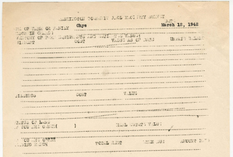 Washington Township JACL property survey, property report and family record for Ohye family (ddr-densho-491-127)