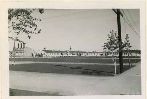 View of a building with an ambulance (ddr-densho-37-1032)