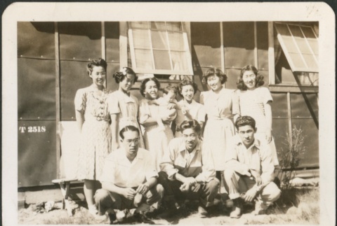 A group in front of barracks (ddr-densho-298-33)