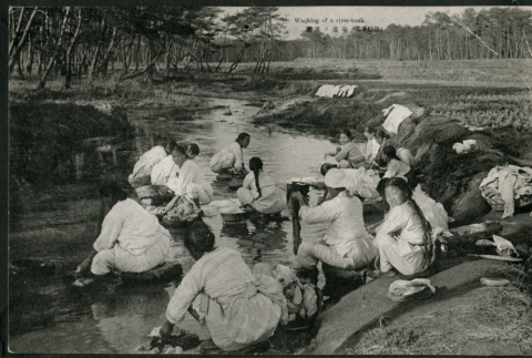 Women washing clothes in the river (ddr-densho-359-874)