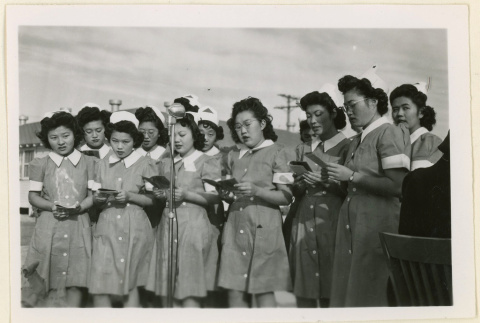 Carolers at a hospital tea party (ddr-densho-37-1252)