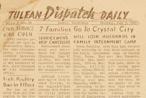 Tulean Dispatch Vol. 5 No. 64 (June 3, 1943) (ddr-densho-65-231)