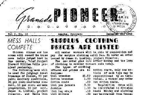 Granada Pioneer Vol. I No. 15 (December 12, 1942) (ddr-densho-147-15)