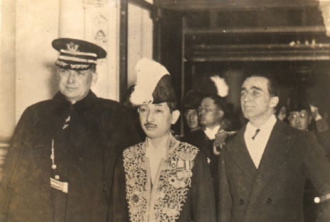 Hiroshi Saito and others posing for a photograph in formal dress (ddr-njpa-4-2515)