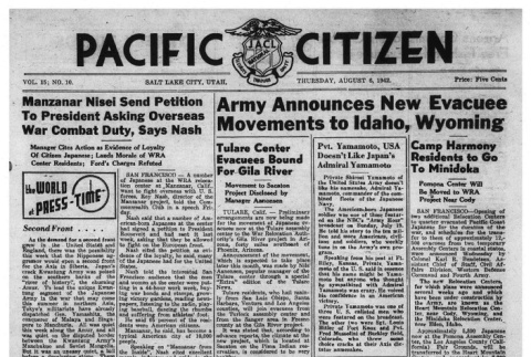 The Pacific Citizen, Vol. 15 No. 10 (August 6, 1942) (ddr-pc-14-13)