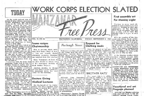 Manzanar Free Press Vol. II No. 20 (September 4, 1942) (ddr-densho-125-56)