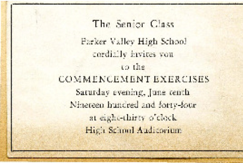 Card from Parker Valley High School to Mitzi Naohara, June 10, 1944 (ddr-csujad-38-372)