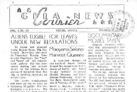 Gila News-Courier Vol. I No. 23 (November 28, 1942) (ddr-densho-141-23)