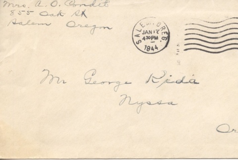 Letter from Mrs. A.O. Condit to George Kida (ddr-one-3-66)