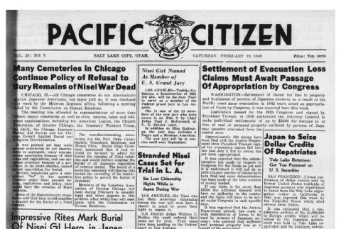 The Pacific Citizen, Vol. 28 No. 7 (February 19, 1949) (ddr-pc-21-7)