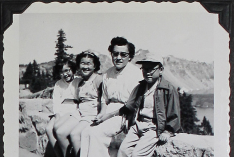 A family at Crater Lake (ddr-densho-300-577)