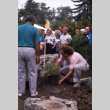 Don Brooks planting a tree at the 1990 Kubota Garden Annual Meeting (ddr-densho-354-359)