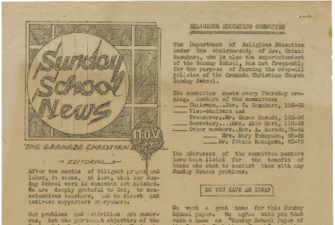 Granada Christian Church Sunday School news, 1942 (ddr-csujad-7-21)