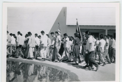Students on their way to the last assembly (ddr-densho-37-2130)