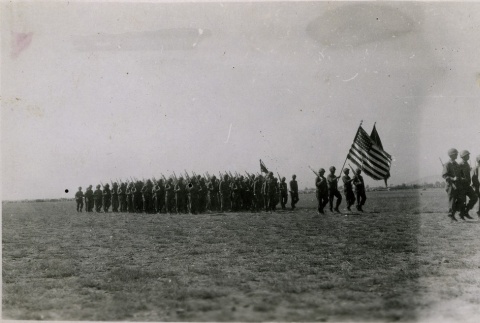 Nisei soldiers marching (ddr-densho-201-9)
