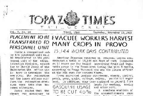 Topaz Times Vol. V No. 20 (November 18, 1943) (ddr-densho-142-239)