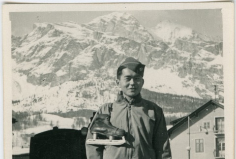 Japanese American soldier with ice skates (ddr-densho-201-62)