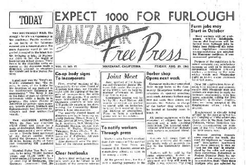 Manzanar Free Press Vol. II No. 17 (August 28, 1942) (ddr-densho-125-53)