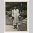 Mitsuye Takemiya at Imperial Palace courtyard (ddr-densho-550-30)