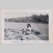 Woman sitting by river (ddr-densho-464-29)