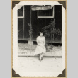 Shizuye Izuhara outside a barrack (ddr-densho-542-486)