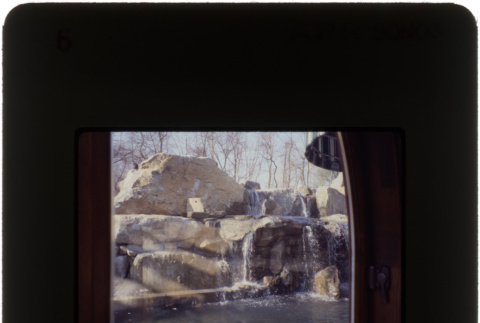 Waterfall and pool at the Paredes project (ddr-densho-377-547)