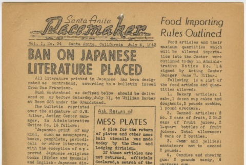 Santa Anita Pacemaker: Vol. 1, No. 24 (July 8, 1942) (ddr-janm-5-24)
