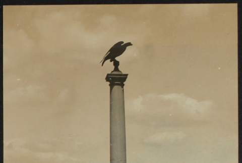 Bird statue on top of column (ddr-densho-355-734)