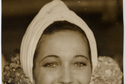 A woman wearing leis (ddr-njpa-1-810)