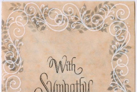 Sympathy card from Hilda and William Breimer to Mary Mon Toy (ddr-densho-488-62)