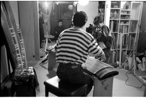 BTS shot of filming Brian Yamakoshi playing koto (ddr-densho-1007-1317)