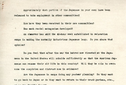 Document for camp administrators regarding resettlement (ddr-densho-156-153)