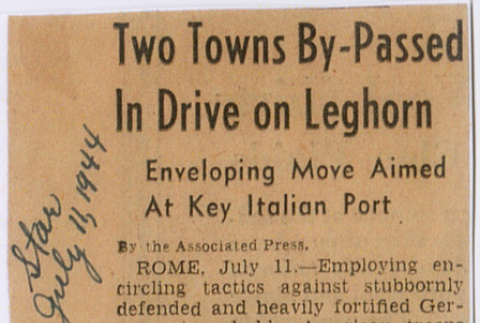 Article titled:  Two Towns By-Passed In Drive on Leghorn (ddr-densho-539-103)