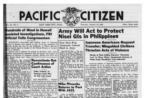 The Pacific Citizen, Vol. 22 No. 3 (January 19, 1946) (ddr-pc-18-3)