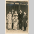 Two men and three women standing in front of building (ddr-densho-426-1971)