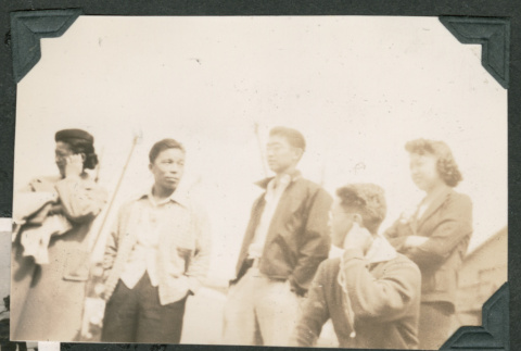 3 men and 2 women grouped together (ddr-densho-540-88)