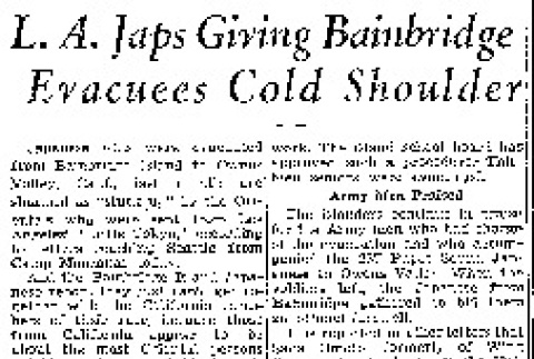 L. A. Japs Giving Bainbridge Evacuees Cold Shoulder (April 10, 1942) (ddr-densho-56-747)