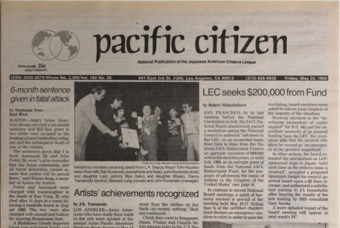 Pacific Citizen, Vol. 102, No. 20 (May 23, 1986) (ddr-pc-58-20)