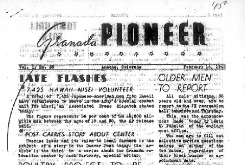 Granada Pioneer Vol. I No. 38 (February 16, 1943) (ddr-densho-147-39)