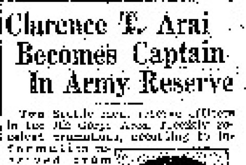 Clarence T. Arai Becomes Captain In Army Reserve (July 2, 1931) (ddr-densho-56-427)