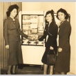 Fumiko Kawabata and two young women posing with a refrigerator (ddr-njpa-4-592)