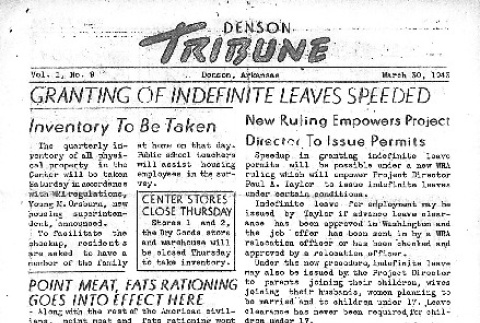 Denson Tribune Vol. I No. 9 (March 30, 1943) (ddr-densho-144-50)