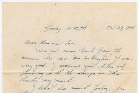 Letter from Tadashi Ishida to Mr. & Mrs. Y Ishida (ddr-densho-535-53)