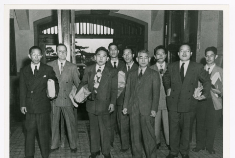 Interpreters at the International Military Tribunal for the Far East at the War Ministry Building in Tokyo (ddr-densho-1007-111)