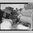 Japanese American amidst piles of luggage (ddr-densho-37-387)